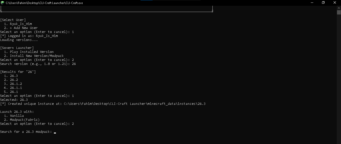 Terminal Modpack Search Results
